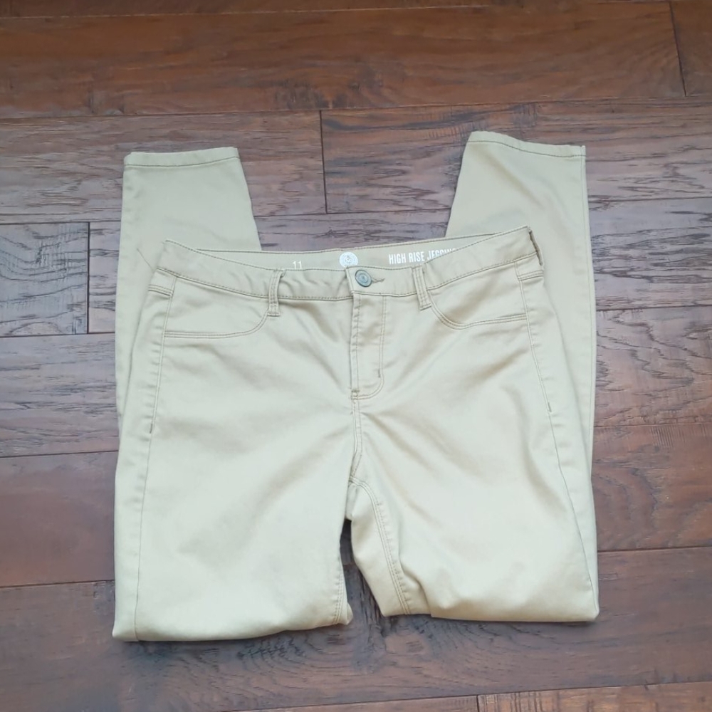 SO high rise tan jegging